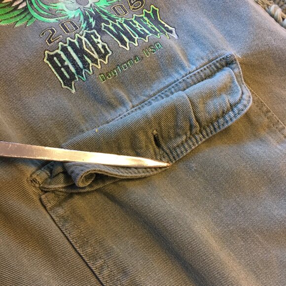 VTG Biker Design Sleeveless Shirt Mens XL Green 2005 Bike Week Daytona Beach FL - Picture 6 of 8